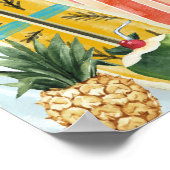 Blue Ocean Wave Surfboard Baby Dusche Willkommen Poster (Ecke)