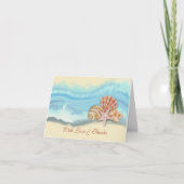 Blue Ocean Wave Wedding Danke Card (Vorderseite)