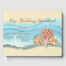 Blue Ocean Wave Wedding Guestbook Gästebuch