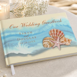 Blue Ocean Wave Wedding Guestbook Gästebuch