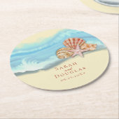 Blue Ocean Wave Wedding Paper Untersetzer (Angewinkelt)