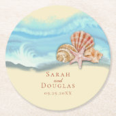 Blue Ocean Wave Wedding Paper Untersetzer (Vorderseite)