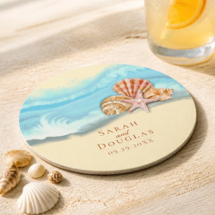 Blue Ocean Wave Wedding Paper Untersetzer
