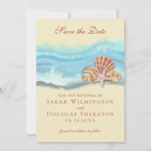 Blue Ocean Wave Wedding Save the Date Card Einladung (Vorderseite)