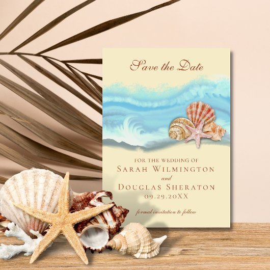 Blue Ocean Wave Wedding Save the Date Card Einladung