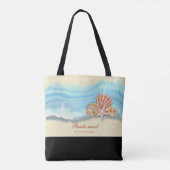Blue Ocean Wave Wedding Tote Bag Tasche (Rückseite)