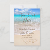 Blue Ocean Waves Beach Save the Date Einladung (Vorderseite)