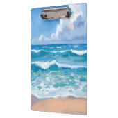 Blue Ocean Waves | Beach Sea Watercolor Klemmbrett (Links)