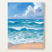 Blue Ocean Waves | Beach Sea Watercolor  Planer (Rückseite)