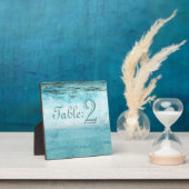Blue Ocean Waves Beach Tischnummer Fotoplatte (InSitu)