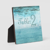 Blue Ocean Waves Beach Tischnummer Fotoplatte (Vorderseite)