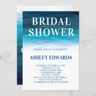 Blue Ocean Waves Bridal Dusche Einladung
