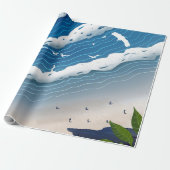 Blue Ocean Waves Canvas Art  Geschenkpapier (Ungerollt)