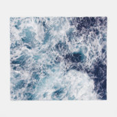 Blue Ocean Waves Fleece, Throw & Sherpa Blanken Fleecedecke (Vorderseite (Horizontal))