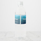 Blue Ocean Waves Hochwasser Flaschenmarken Wasserflaschenetikett (Rückseite)