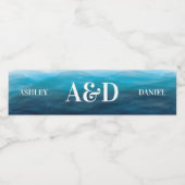 Blue Ocean Waves Hochwasser Flaschenmarken Wasserflaschenetikett (Einzelnes Label)