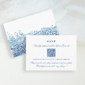 Blue Ocean Waves Hochzeiten Online-UAWG QR-Code Begleitkarte
