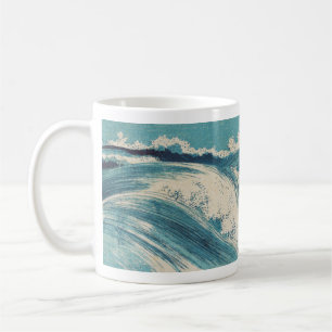 Blue Ocean Waves Japanisches Holzschnitt Kaffeetasse