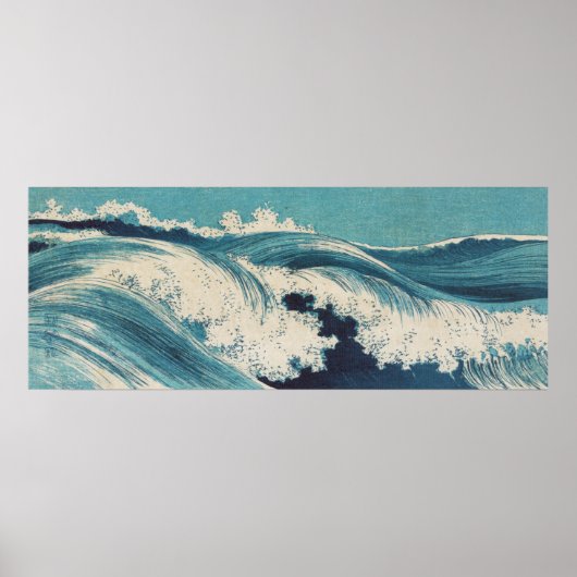 Blue Ocean Waves Japanisches Holzschnitt Poster (Vorne)
