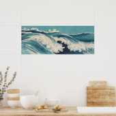 Blue Ocean Waves Japanisches Holzschnitt Poster (Küche)