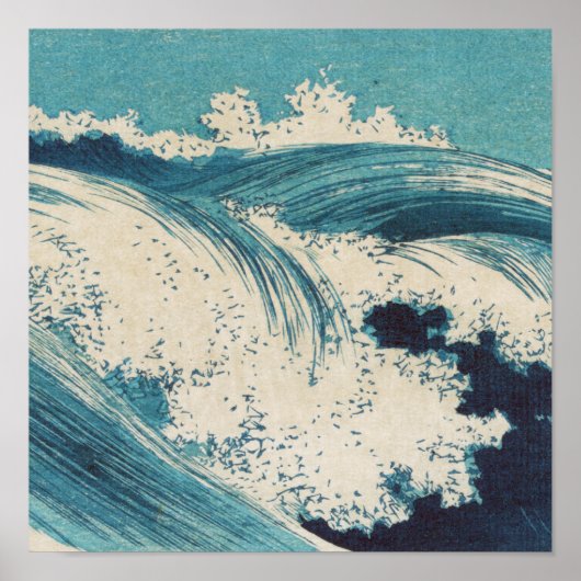 Blue Ocean Waves Japanisches Holzschnitt Poster (Vorne)