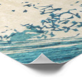 Blue Ocean Waves Japanisches Holzschnitt Poster (Ecke)