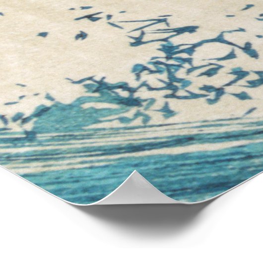 Blue Ocean Waves Japanisches Holzschnitt Poster (Ecke)
