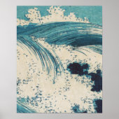 Blue Ocean Waves Japanisches Holzschnitt Poster (Vorne)