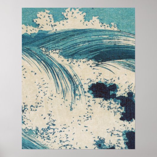 Blue Ocean Waves Japanisches Holzschnitt Poster (Vorne)