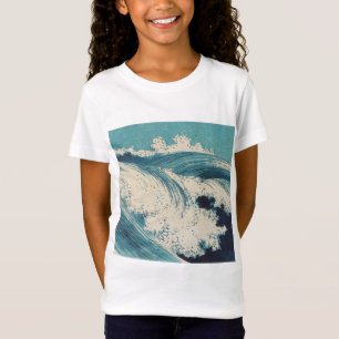 Blue Ocean Waves Japanisches Holzschnitt T-Shirt