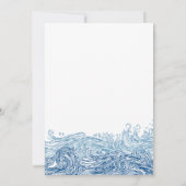 Blue Ocean Waves Lässige Hochzeit Probe Dinner Einladung (Rückseite)