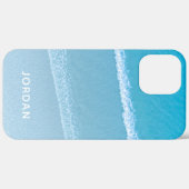 Blue Ocean Waves Mit Monogramm Case-Mate iPhone Ca Hülle (Rückseite / Rechts)