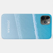 Blue Ocean Waves Mit Monogramm Case-Mate iPhone Ca Hülle (Rückseite (Horizontal))