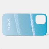 Blue Ocean Waves Mit Monogramm Case-Mate iPhone Ca Hülle (Rückseite (Horizontal))
