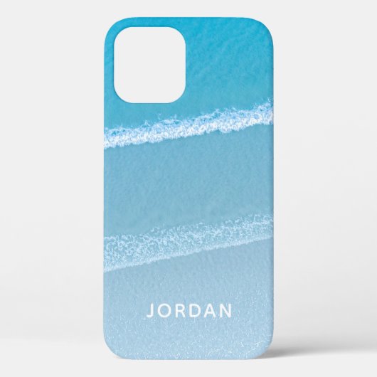 Blue Ocean Waves Mit Monogramm Case-Mate iPhone Ca Hülle (Rückseite)
