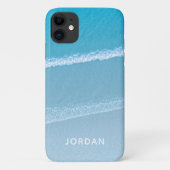 Blue Ocean Waves Mit Monogramm Case-Mate iPhone Ca Hülle (Rückseite)