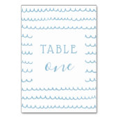 Blue Ocean Waves Nautical Baby Boys oder Kind zum Tischnummer (Vorderseite)