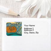 Blue Ocean Waves Nautilus Seashell Muster Nouveau (Insitu)