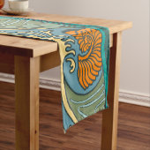 Blue Ocean Waves Nautilus Seashell Muster Nouveau Kurzer Tischläufer (Beispiel)