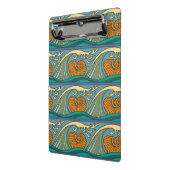 Blue Ocean Waves Nautilus Seashell Muster Nouveau Mini Klemmbrett (Gewinkelt2)