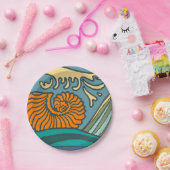 Blue Ocean Waves Nautilus Seashell Muster Nouveau Pappteller (Party)