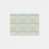 Blue Ocean Waves Nautilus Seashell Muster Nouveau Post-it Klebezettel (Vorderseite)
