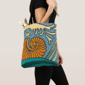 Blue Ocean Waves Nautilus Seashell Muster Nouveau Tasche (Von Nahem)
