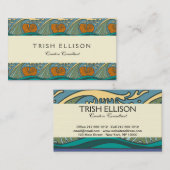 Blue Ocean Waves Nautilus Seashell Muster Nouveau Visitenkarte (Vorne/Hinten)