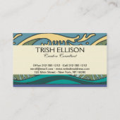 Blue Ocean Waves Nautilus Seashell Muster Nouveau Visitenkarte (Rückseite)