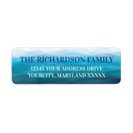 Blue Ocean Waves Rücksendeadressen-Aufkleber, Sea