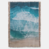 Blue Ocean Waves Sandstrand Decke (Vorderseite Vertikal)