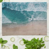 Blue Ocean Waves Sandstrand Geschirrtuch (Gefaltet)