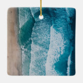 Blue Ocean Waves Sandstrand Keramikornament (Rückseite)