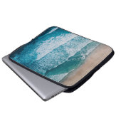 Blue Ocean Waves Sandstrand Laptopschutzhülle (Vorne Knopf)